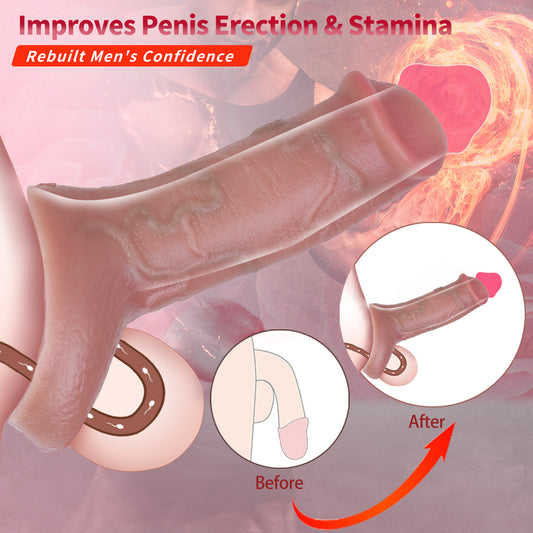 Funda de silicona realista para el pene: tacto realista y juguetes sexuales que aumentan la confianza.