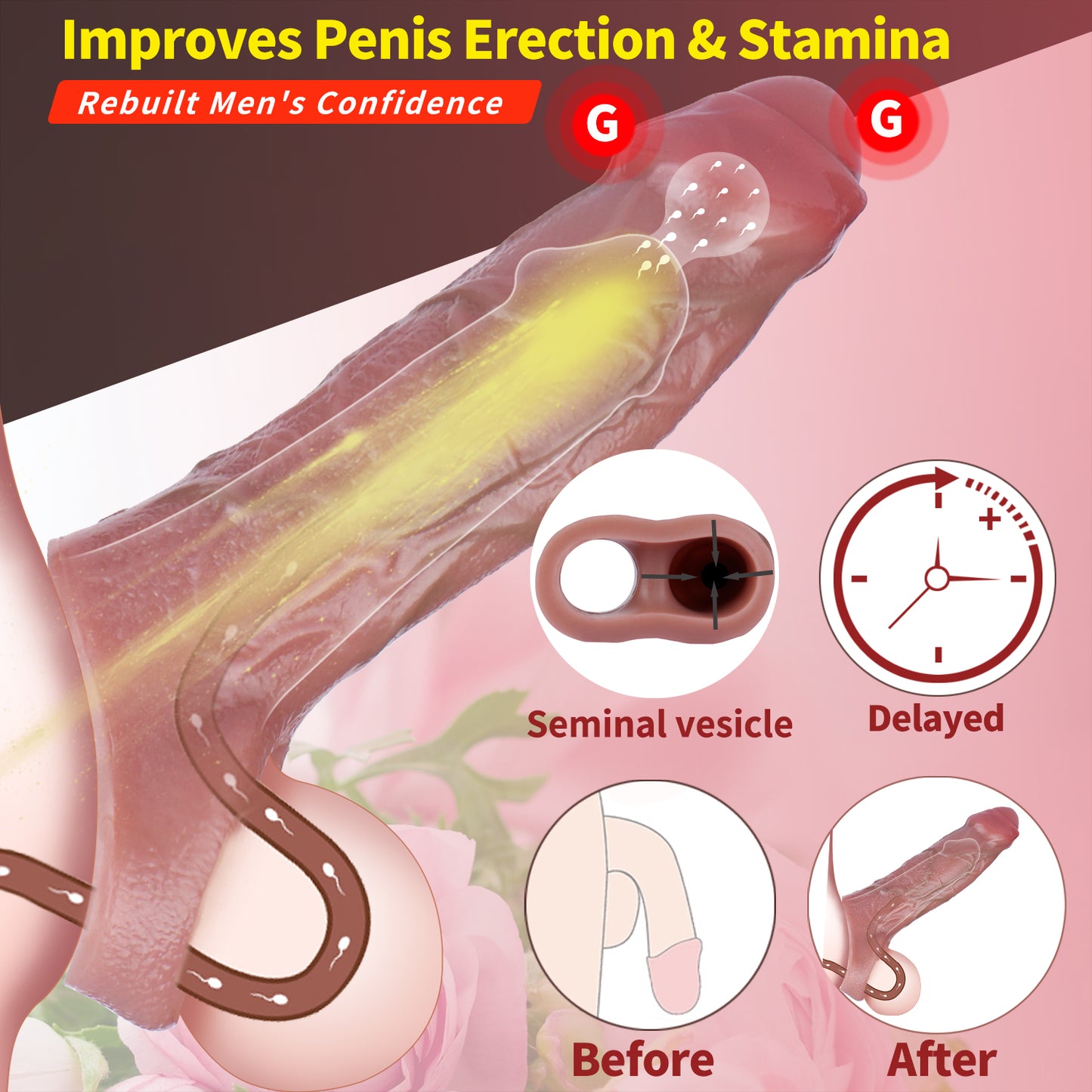 Flesh-Colored Silicone Cock Sleeve – Physical Delay& Length Enhancement, Reinventing Lasting Confidence in Adult Toy Experience
