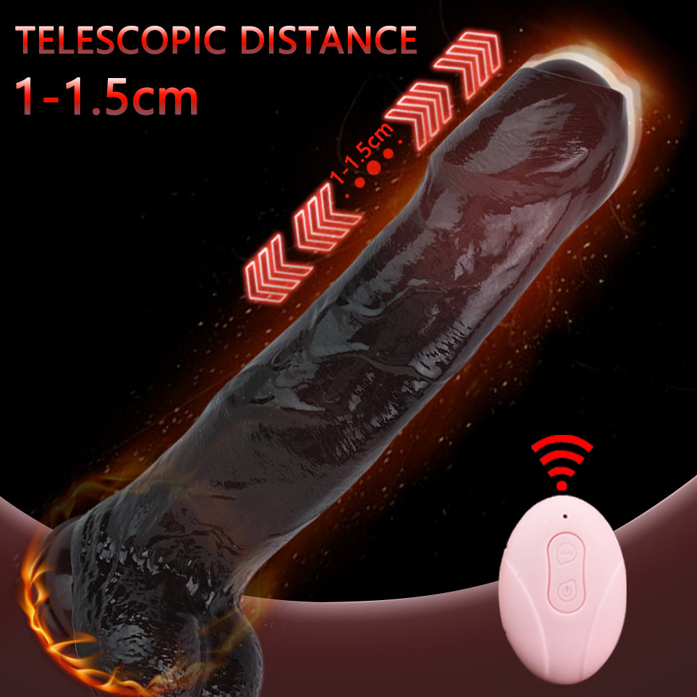 Vibrating Silicone Realistic Anal Dildo – Retractable G-Spot Female Masturbation Sex Toy