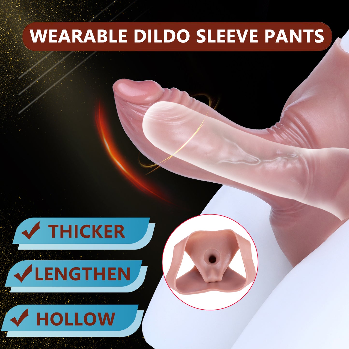 Fantasy Cock Sleeve Panties – Silicone 4.5 Inch Penis Extender Sexual Toys for Men