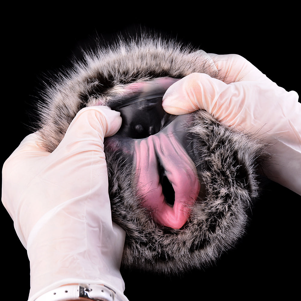 Bull-Shaped Fur Pocket Pussy – Dual-Channel for Male Penile Massage Stimulation
