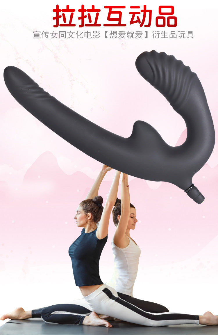 Inflatable Double Dildo Anal Butt Plug – Fantasy Balck Silicone Female Sex Toys