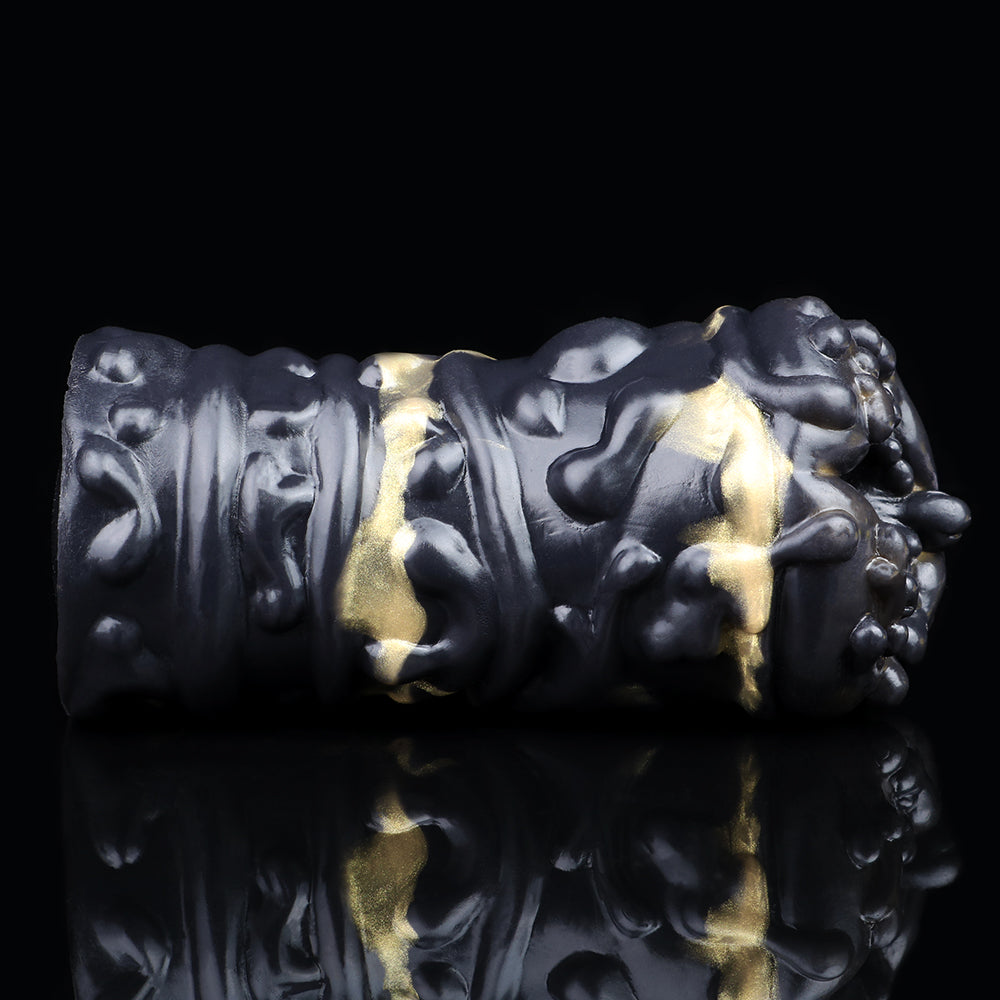 Monster Fantasy Pocket Pussy – Black Gold Silicone Vagina Male Masturbator