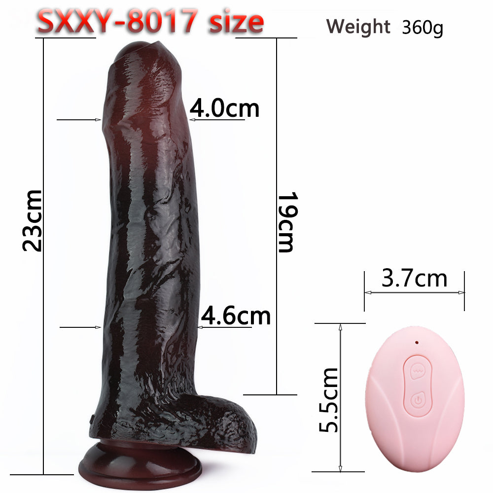 Vibrating Silicone Realistic Anal Dildo – Retractable G-Spot Female Masturbation Sex Toy
