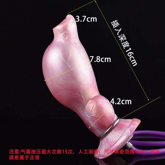 Consoladores inflables para perros: juguetes sexuales de silicona rosa para mujeres que buscan la exploración íntima.