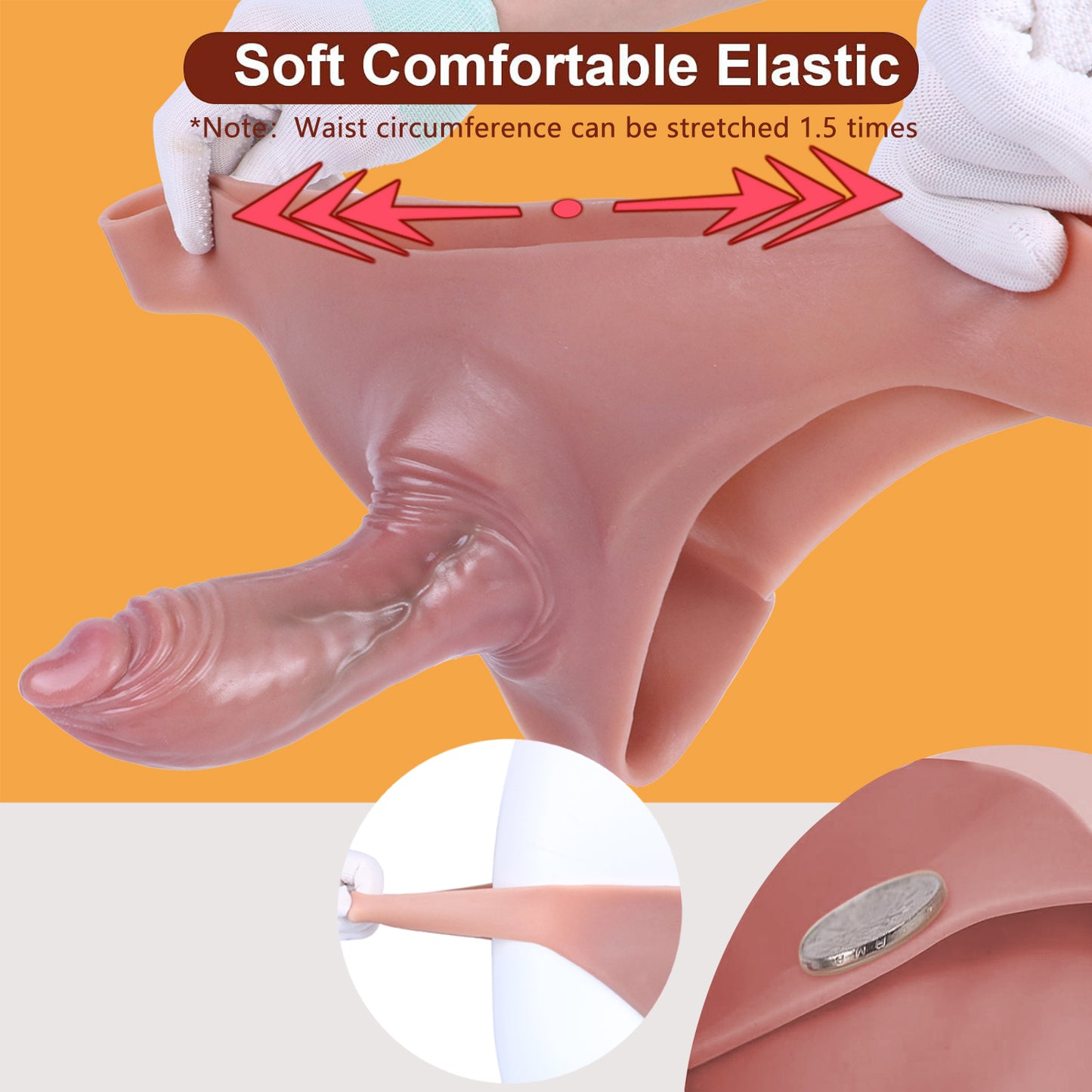 Fantasy Cock Sleeve Panties – Silicone 4.5 Inch Penis Extender Sexual Toys for Men