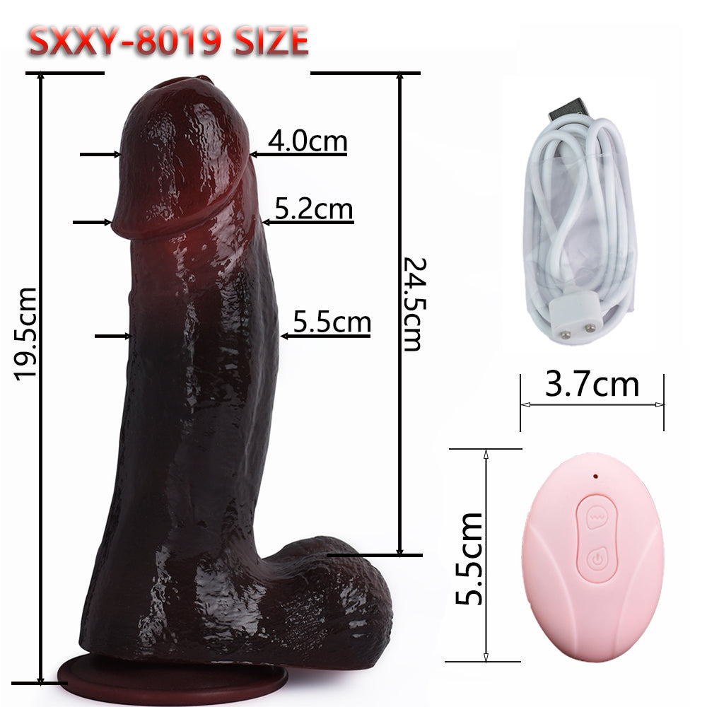 Two-Tone Thrusting Anal Dildo - Stimulating Vaginal Female Masturbation Retractable Sex Toy