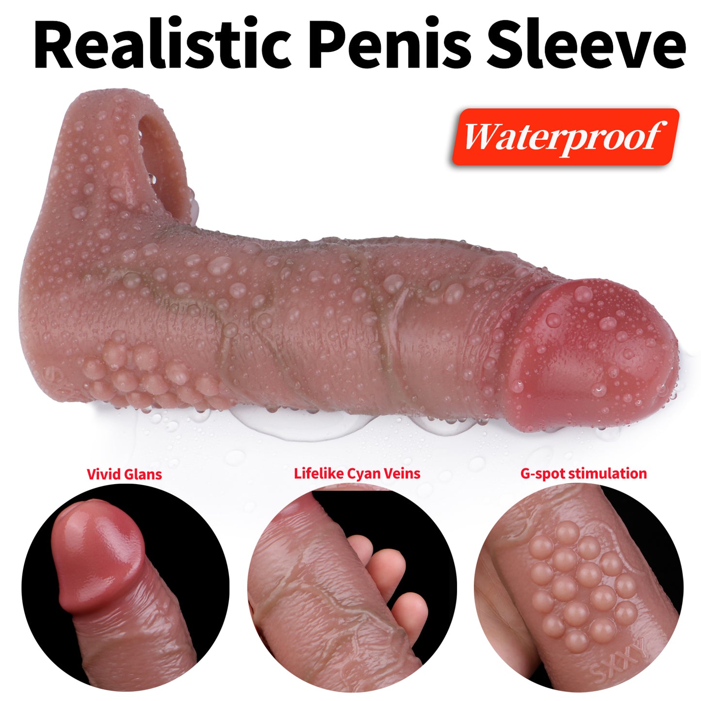 Contact Point Silicone Cock Sleeve – ED Support Penis Extension Ejaculation Control Sex Toy