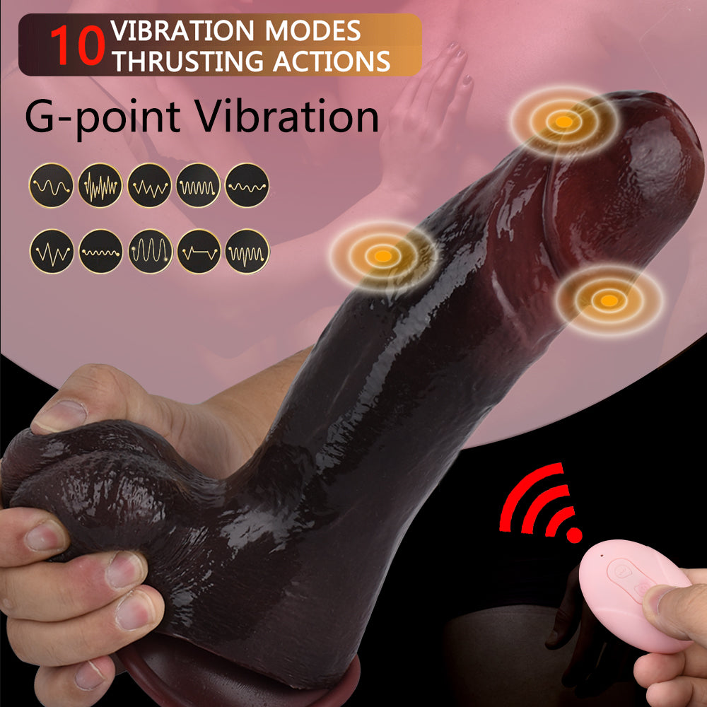 Two-Tone Thrusting Anal Dildo - Stimulating Vaginal Female Masturbation Retractable Sex Toy