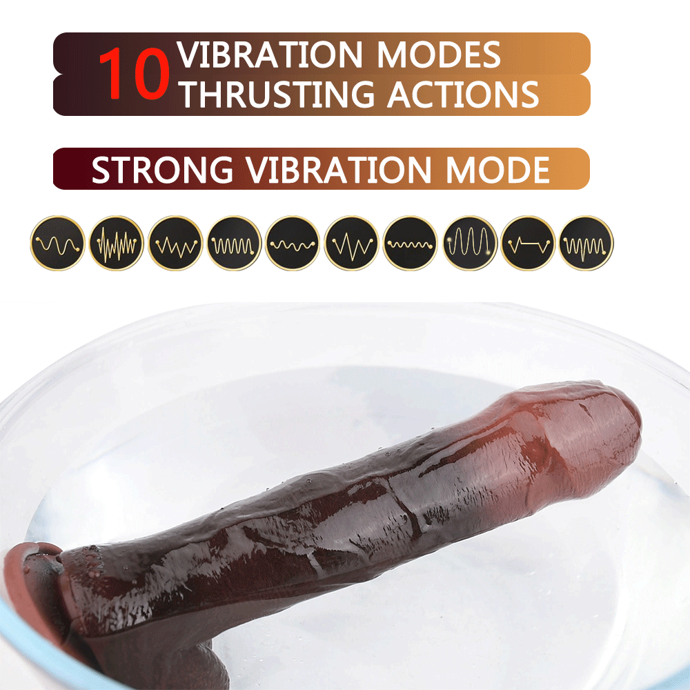 Vibrating Silicone Realistic Anal Dildo – Retractable G-Spot Female Masturbation Sex Toy