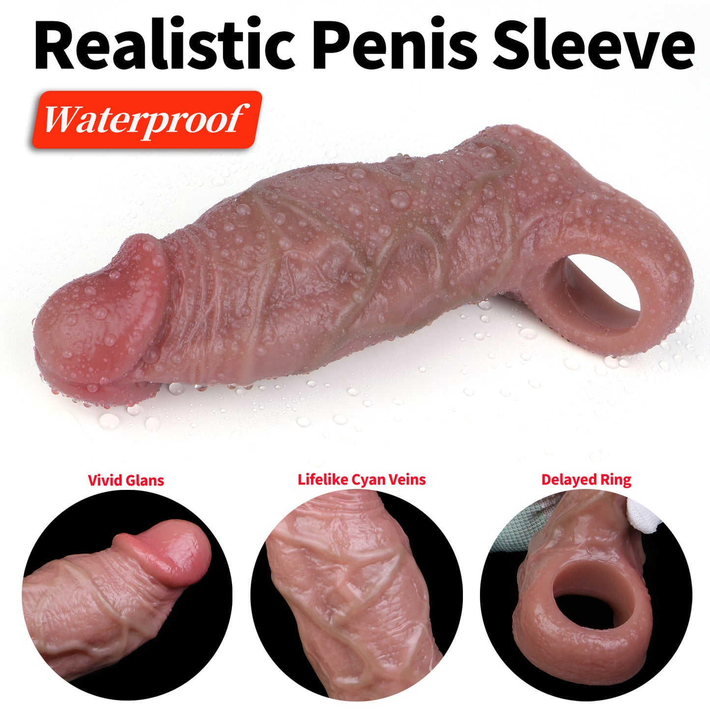 Silicone Cock Sleeve — Prolongs Sexual Passion, Ideal for Male Sex Toys