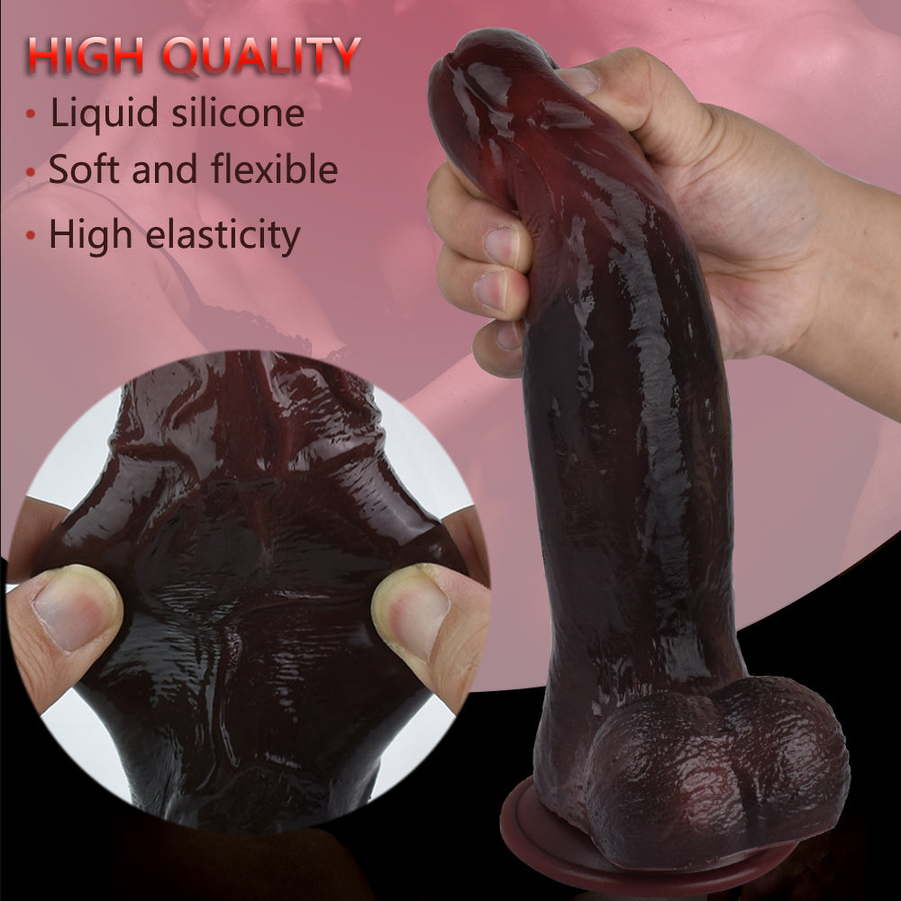 Two-Tone Thrusting Anal Dildo - Stimulating Vaginal Female Masturbation Retractable Sex Toy