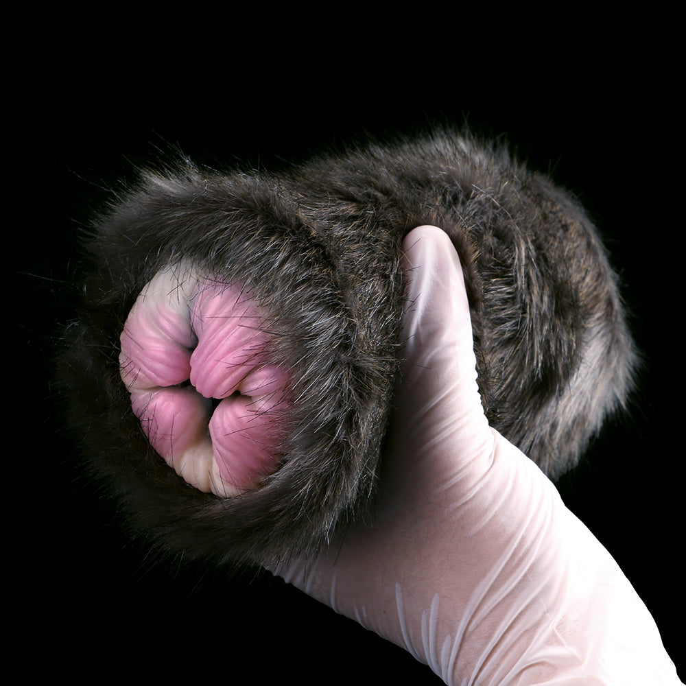 Black Cat Fur Fantasy Pocket Pussy – Insertable Penis Massager Anal Sensation For Men