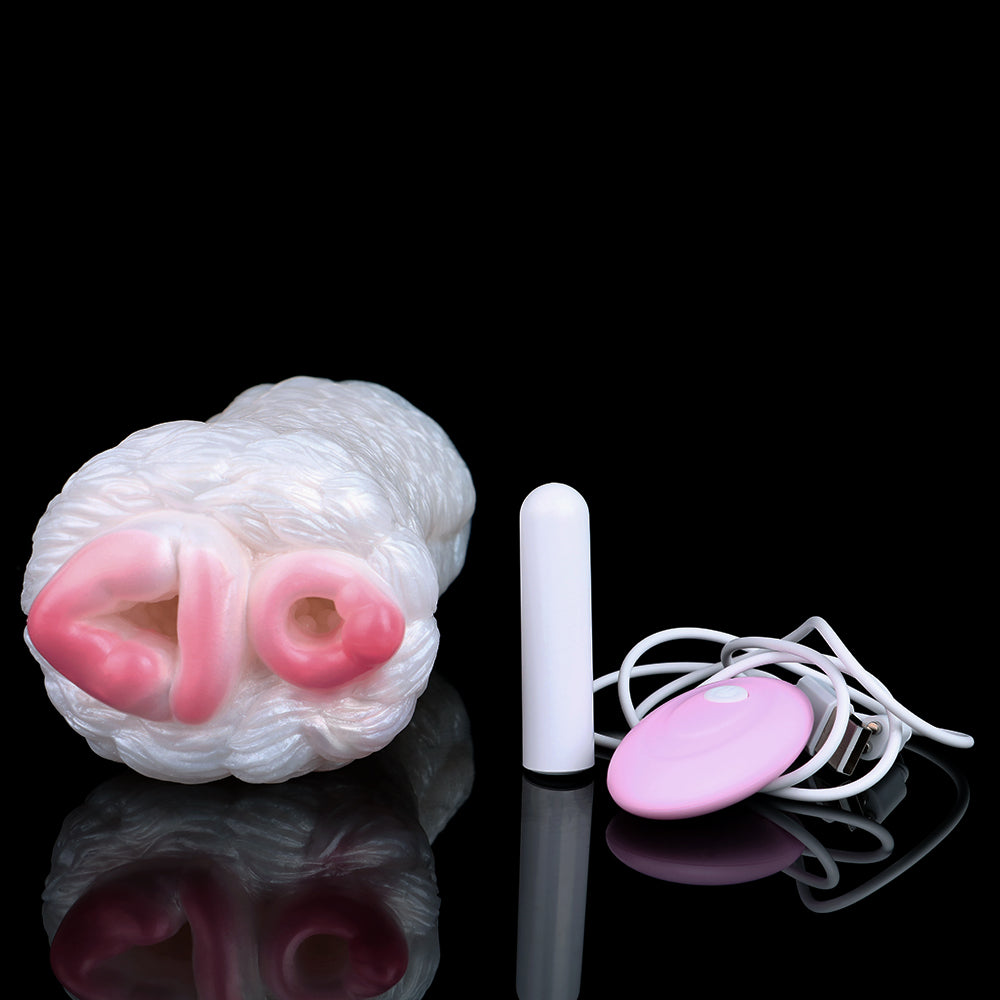Dual-Channel Silicone Vibrating Pocket Pussy — Male Penis Massage Masturbation Cup