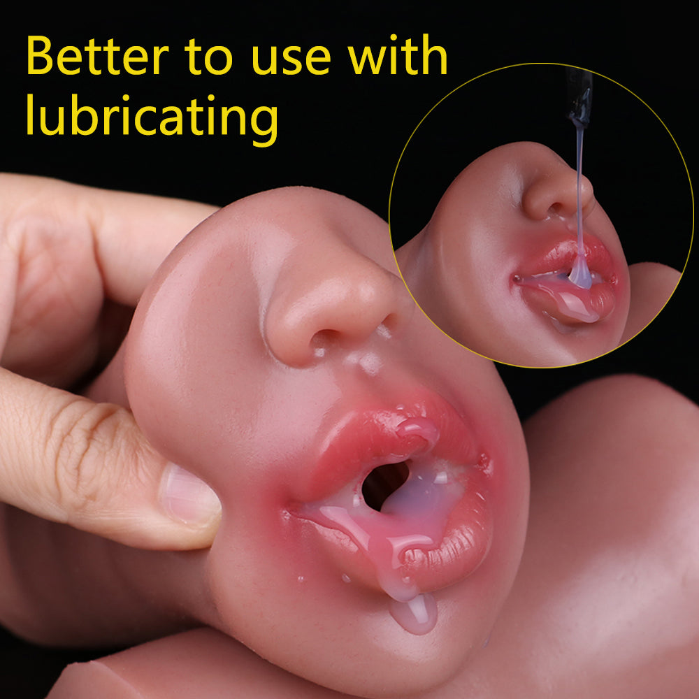 Realistic Lips Pussy Pocket Oralsex Toys — Fantasy Silicone Masturbation Cup