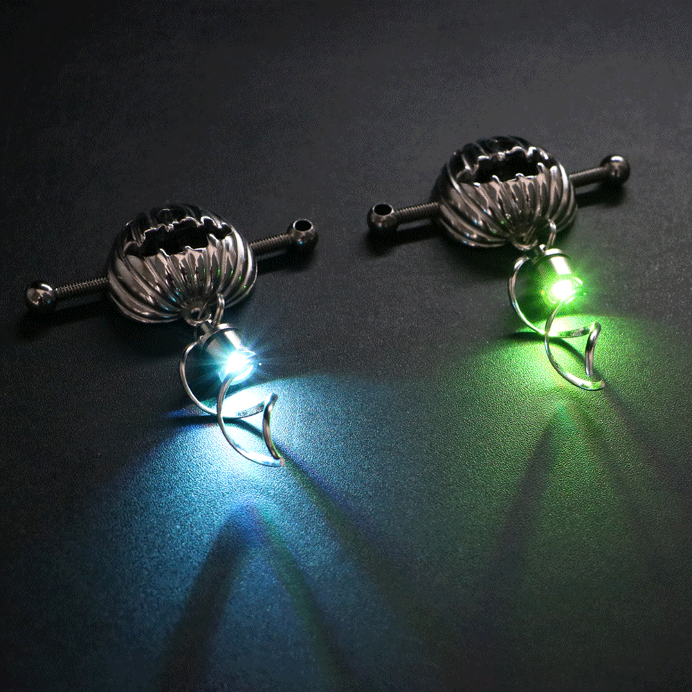 Pumpkin Lantern Nipple Clamps Rope Bondage - Leather HarnessFemale Sex Toys of BDSM