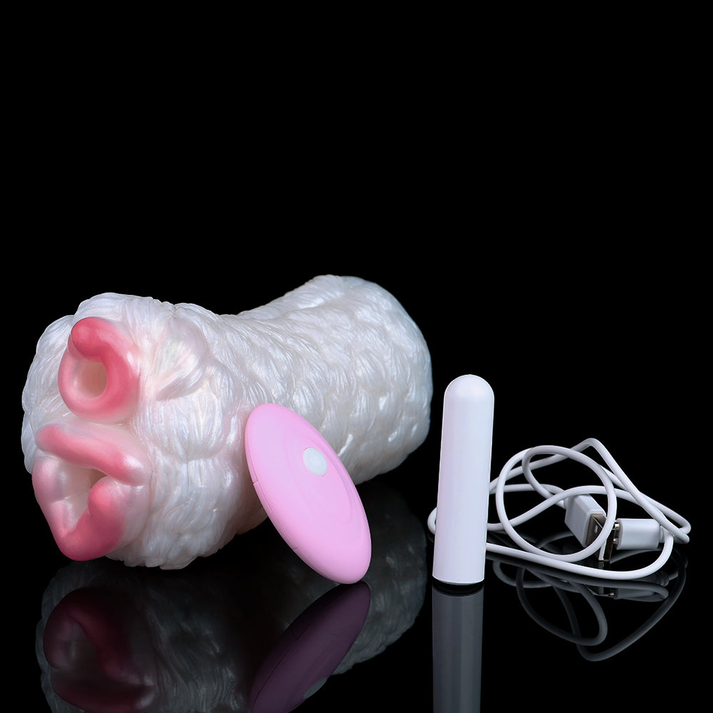 Dual-Channel Silicone Vibrating Pocket Pussy — Male Penis Massage Masturbation Cup
