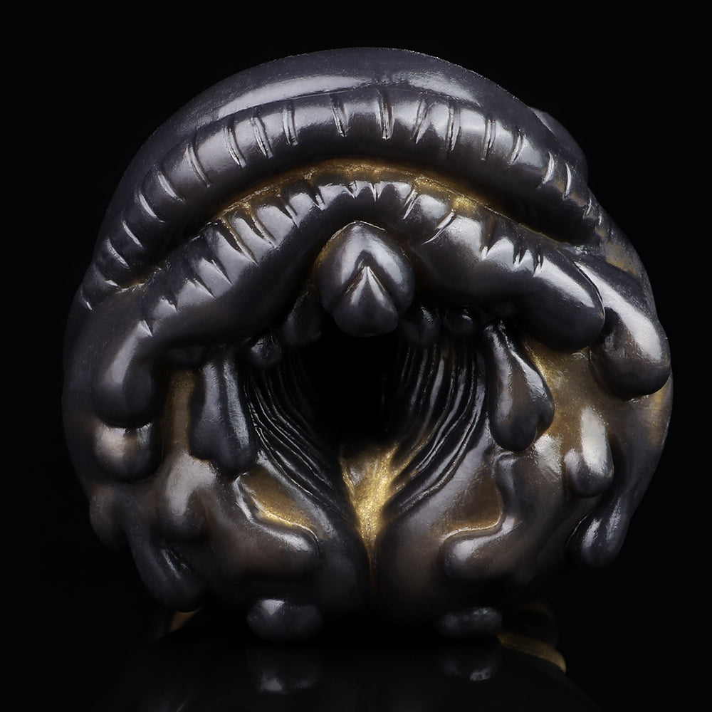 Monster Fantasy Pocket Pussy – Black Gold Silicone Vagina Male Masturbator