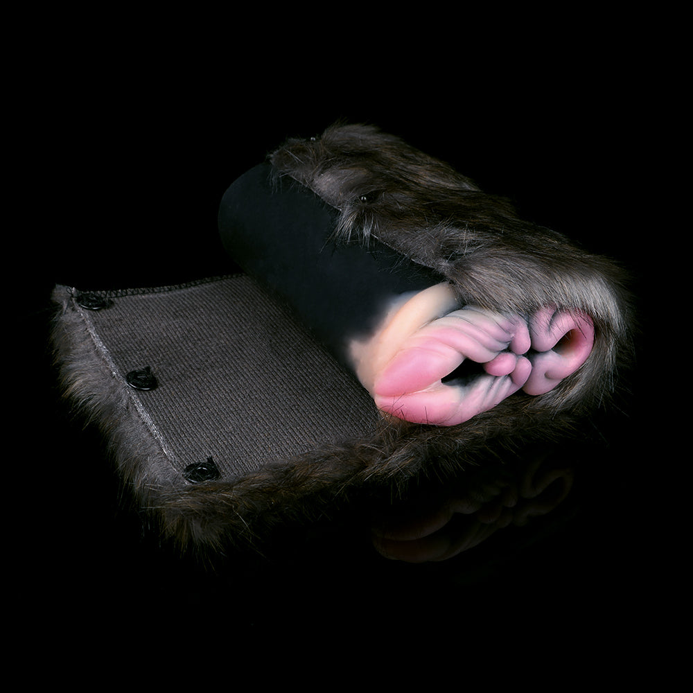 Rhino-Shaped Male Pocket Pussy – Silicone Plush Fur Penis Massager Blowjobs