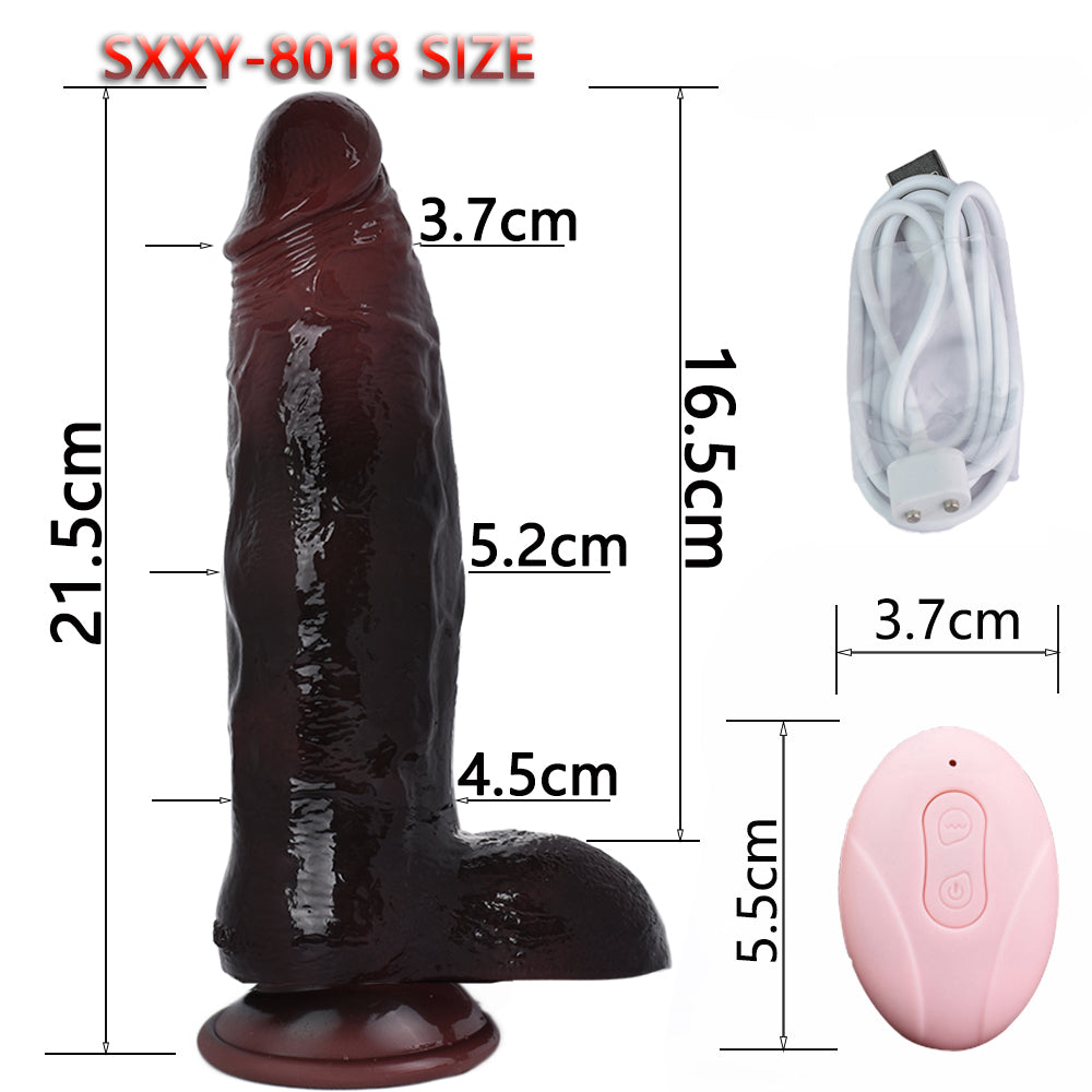 Retractable Vibrating Silicone Realistic Dildo – Thrusting Stimulating G-spot Female Sex Toy