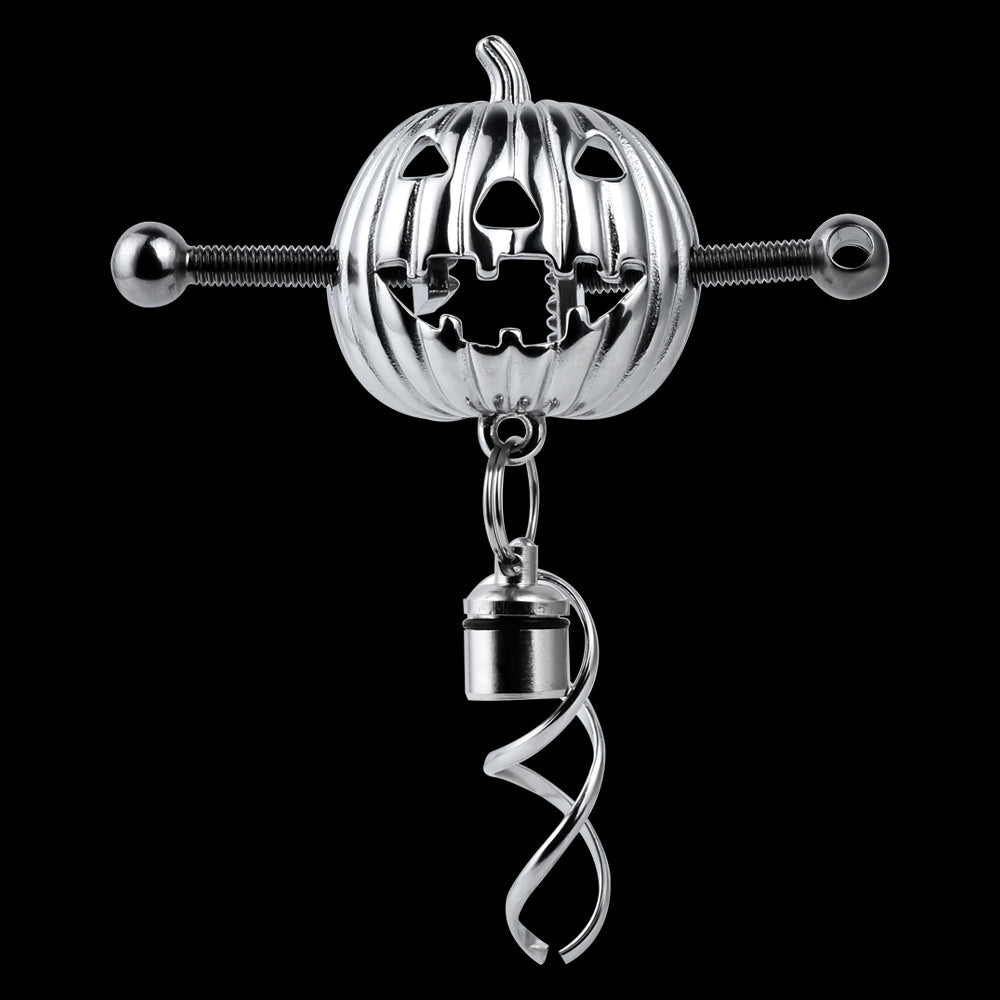 Pumpkin Lantern Nipple Clamps Rope Bondage - Leather HarnessFemale Sex Toys of BDSM