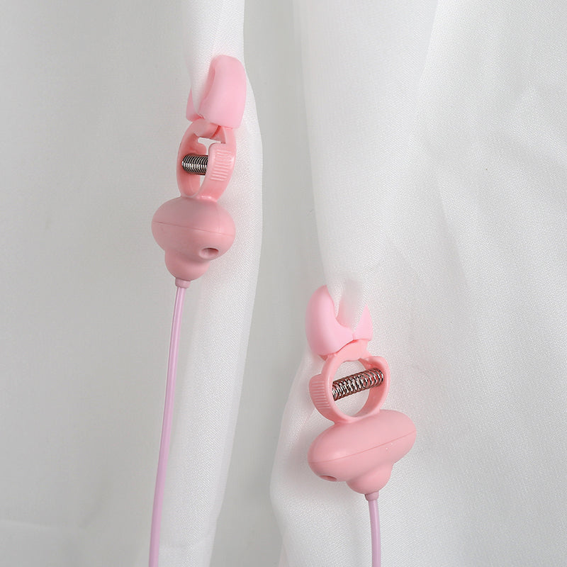 Vibrating Silicone Nipple Clamps – Extreme Restraints Necklace Bondage BDSM Sex Toys