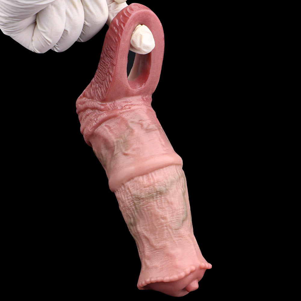 Realistische, verdickende Penishülle aus Silikon – Sexspielzeug zur Verzögerung der männlichen Verbesserung