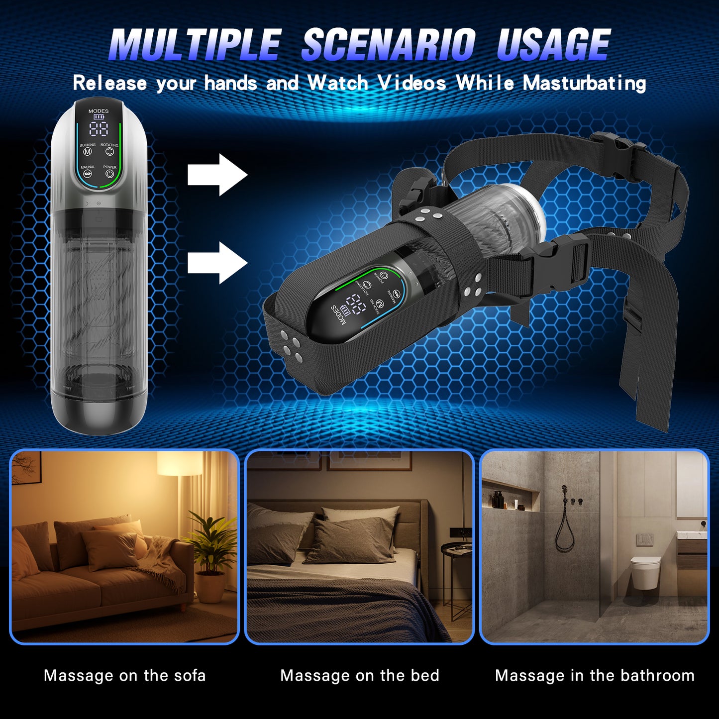 Smart Licking Male Penile Massage Stroker – Hands-Free Sexual Toys