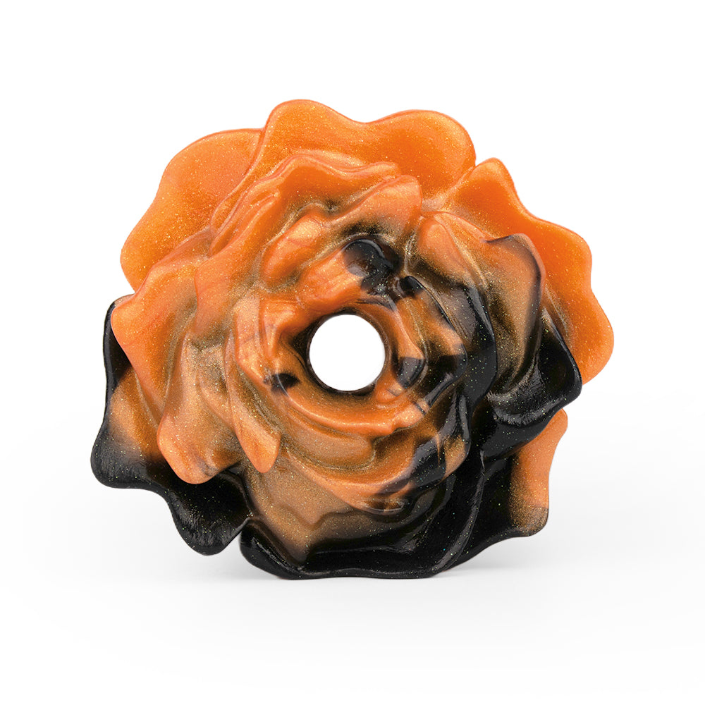 Orange & Black Rose Ball Gag – Captivating BDSM Sex Toys Creation