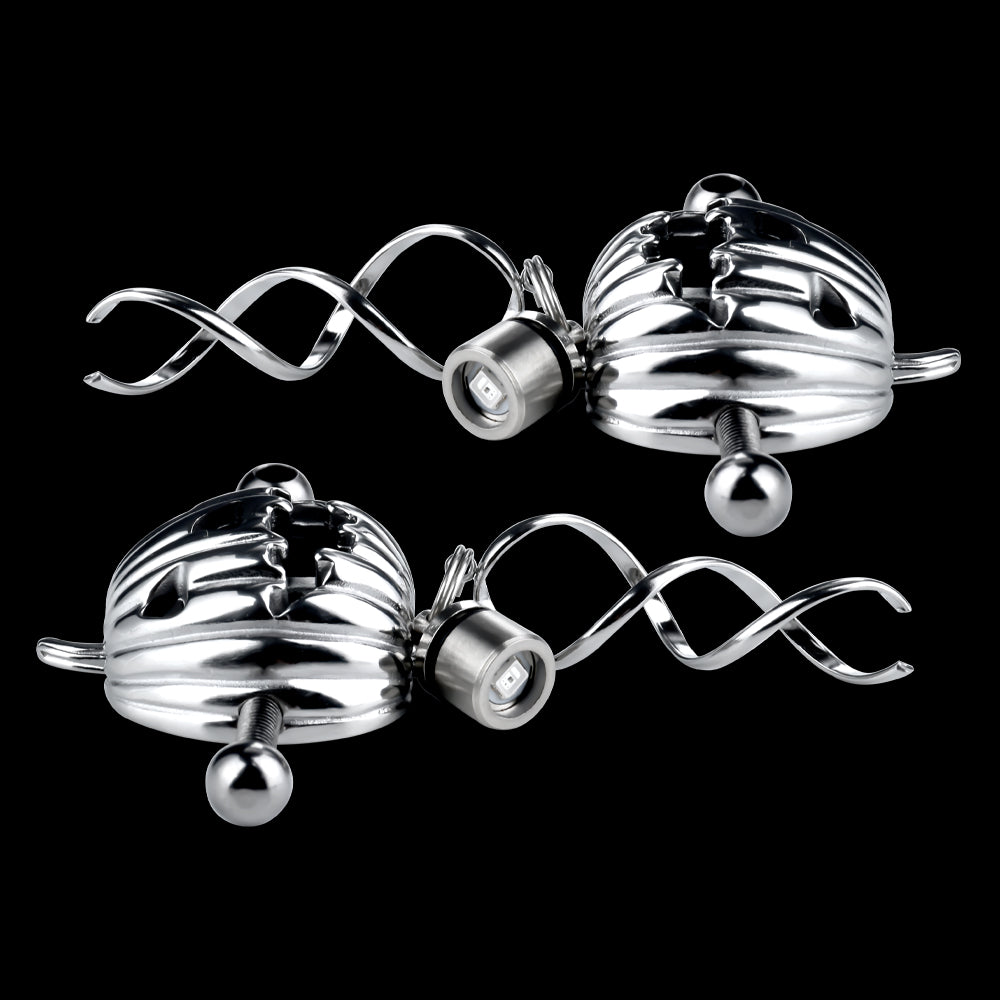 Pumpkin Lantern Nipple Clamps Rope Bondage - Leather HarnessFemale Sex Toys of BDSM