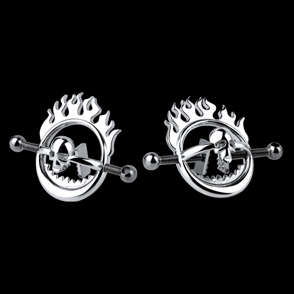 Skull-Style Nipple Clamps Bondage Toys - Strap On Experience in BDSM Settings