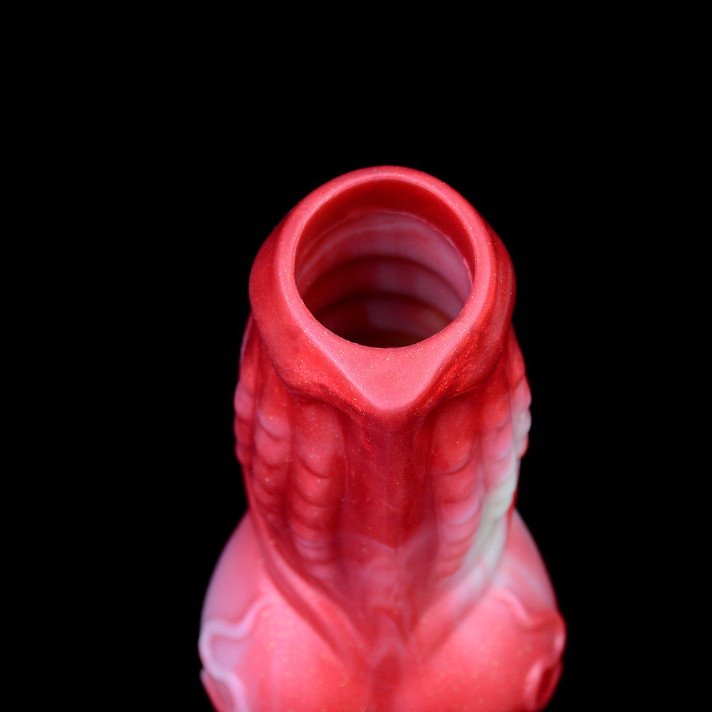 Funda Fantasy Cock para hombres: potenciador de silicona rojo sangre para un alivio suave de la erección