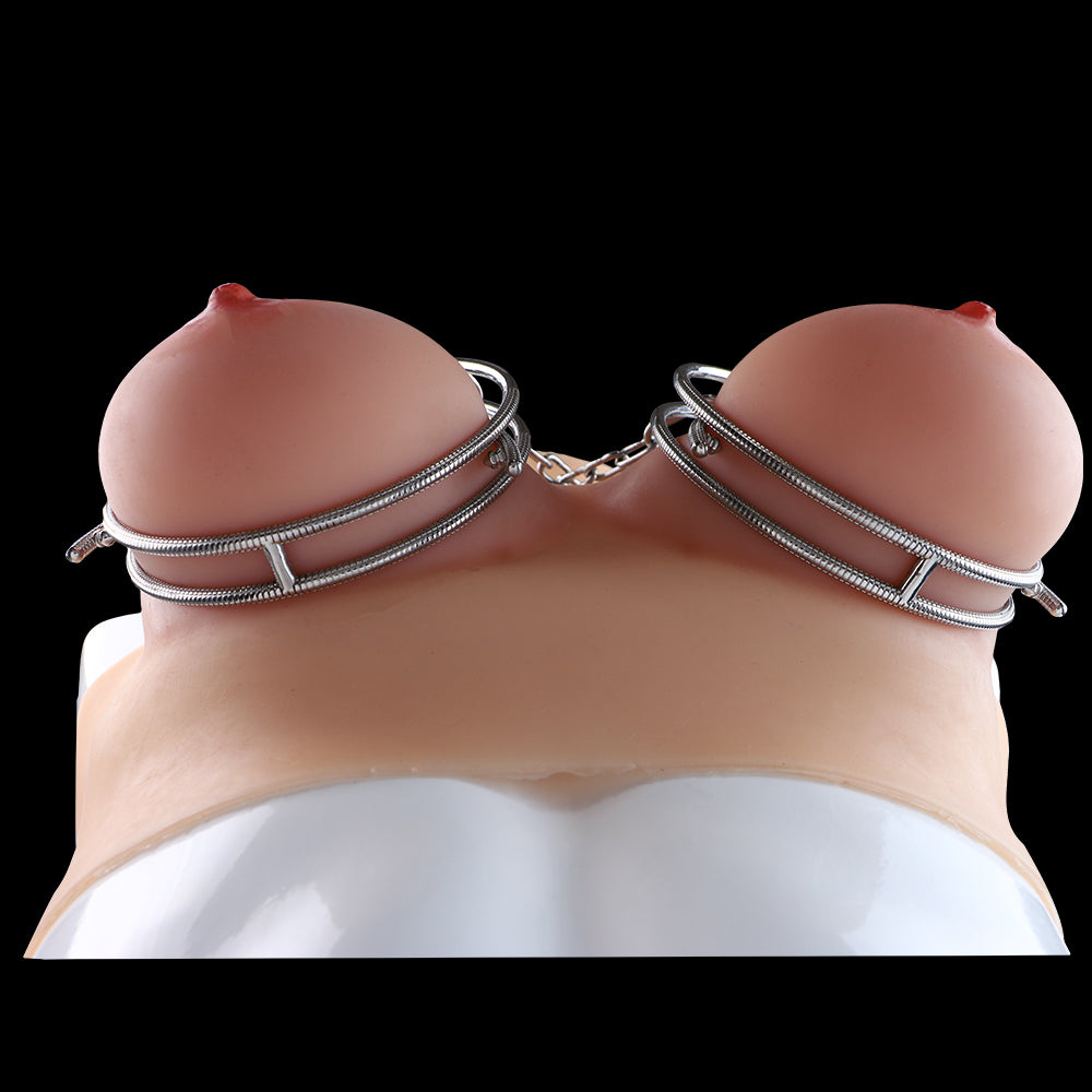 Spiked Heavy Metal Breast Clamps – Extreme Bondage and BDSM Sensory Stimulation