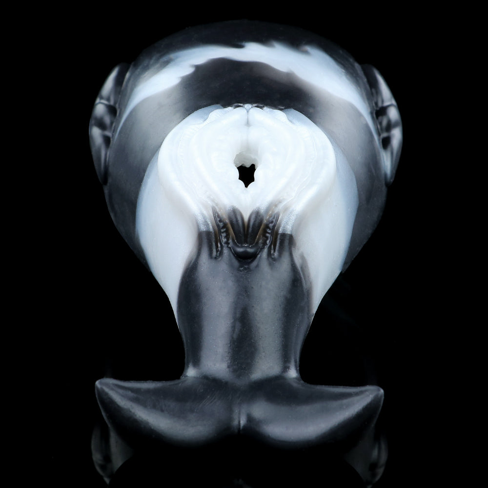 Whale-Shape Penis Massager Pocket Pussy – Liquid Silicone Male Masturbator Cup