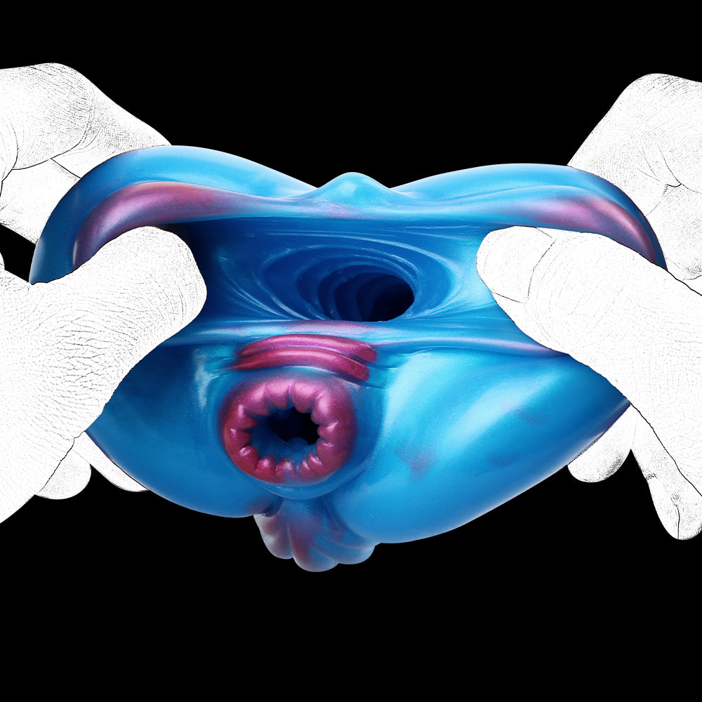 Vagina vibradora de bolsillo de fantasía de otro mundo: doble cámara ajustada para el doble de placer