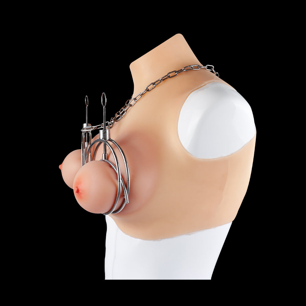 Spiked Heavy Metal Breast Clamps – Extreme Bondage and BDSM Sensory Stimulation