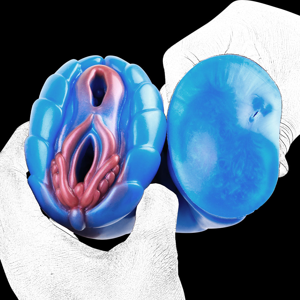 Insectoid Fantasy Vibrating Pocket Pussy — Spiral Silicone Masturbation Cup Shell