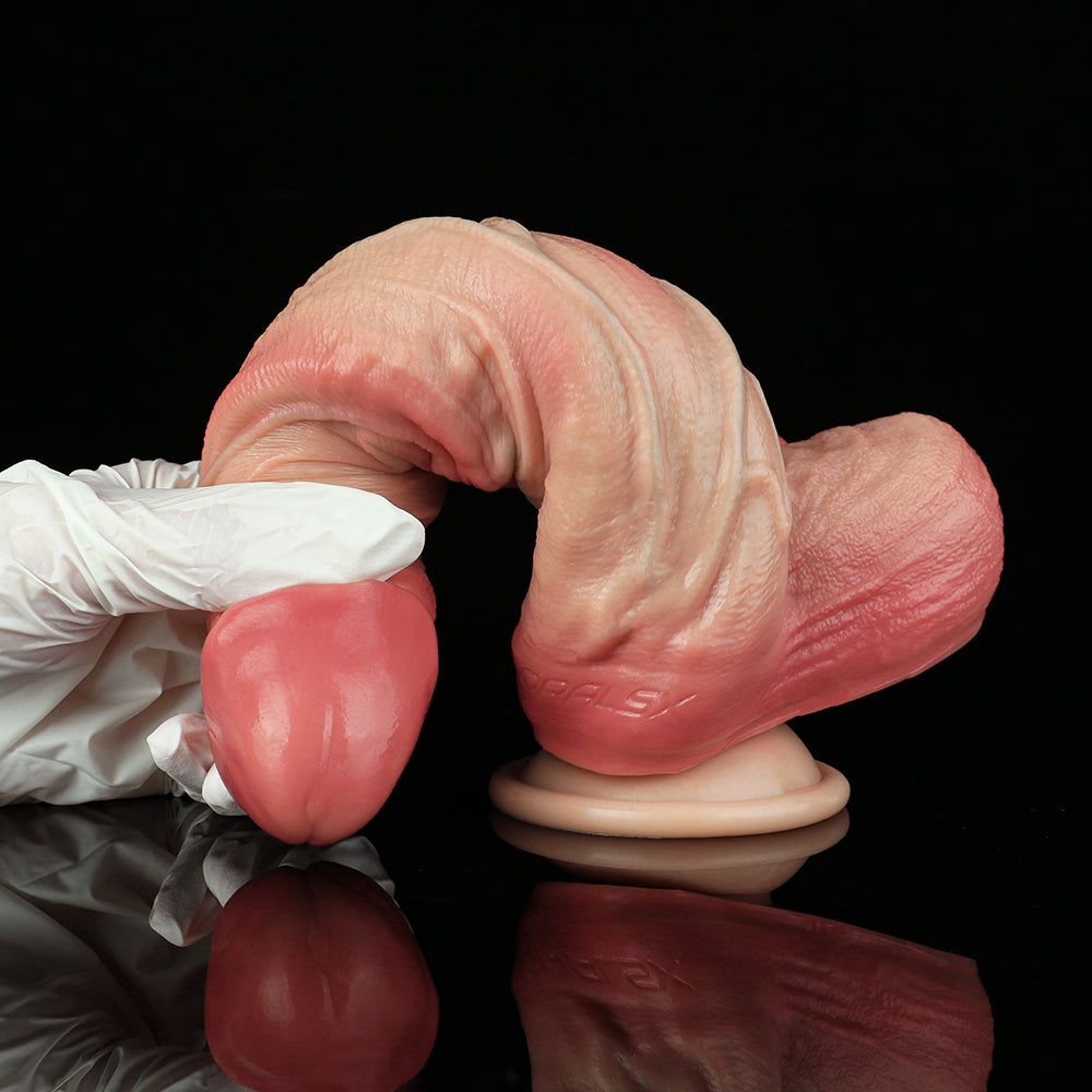Female Strap-On Anal Suction Dildo – Oversized Testicles Realistic Silicone Women Sexual Toy