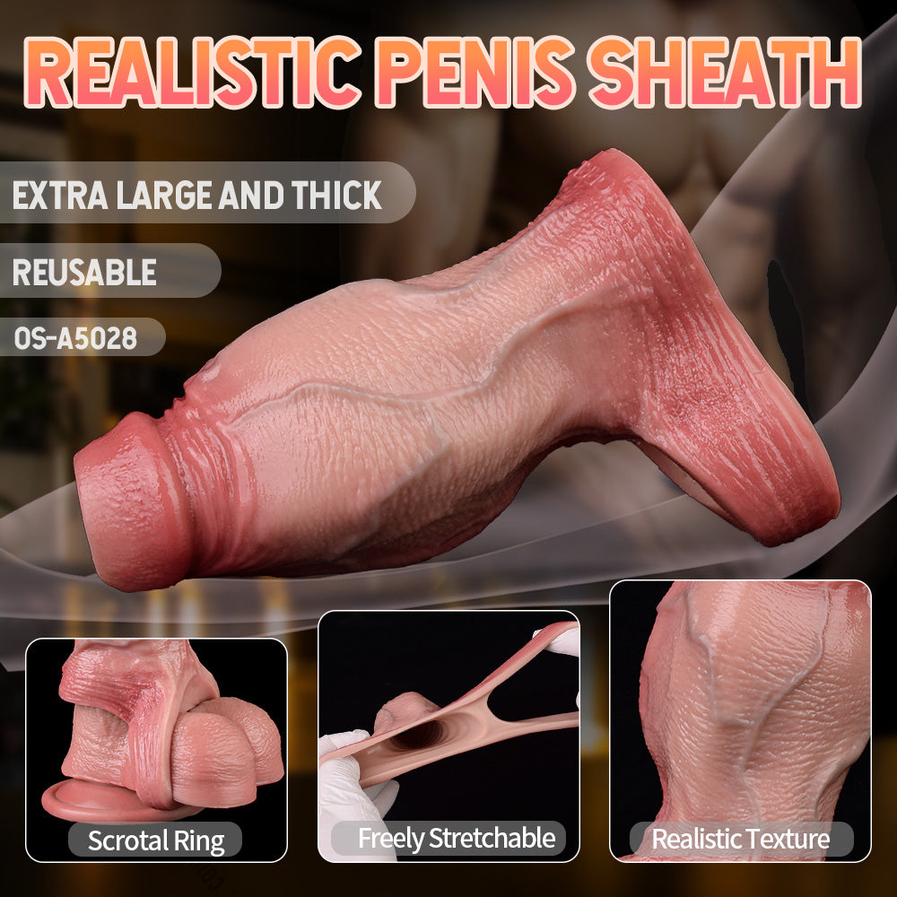 Thick Silicone Penis Sleeve - Built for 5-Inch Cock, The Short and Thick Power Play