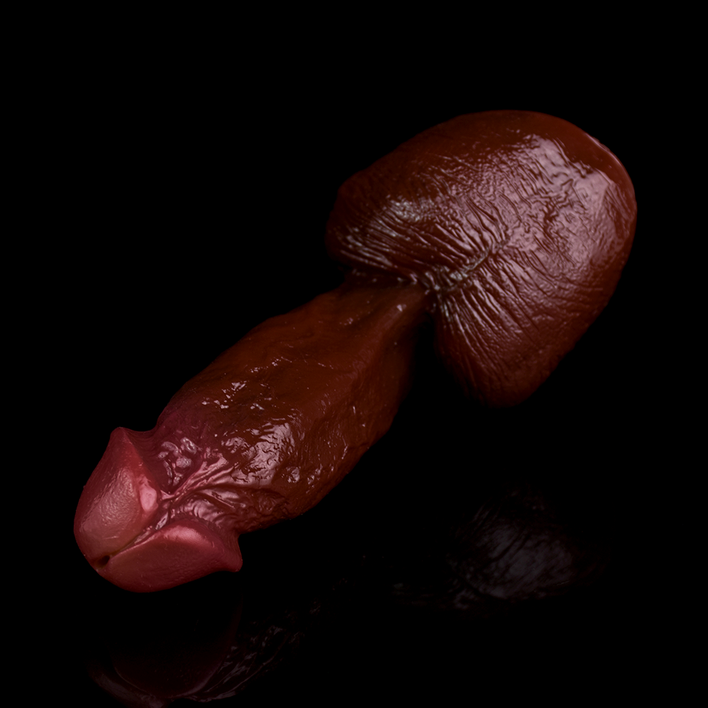 Realistic Ebony Dildo Anal Plug - Giant Scrotum Suction Cup Sexual Toys for Women