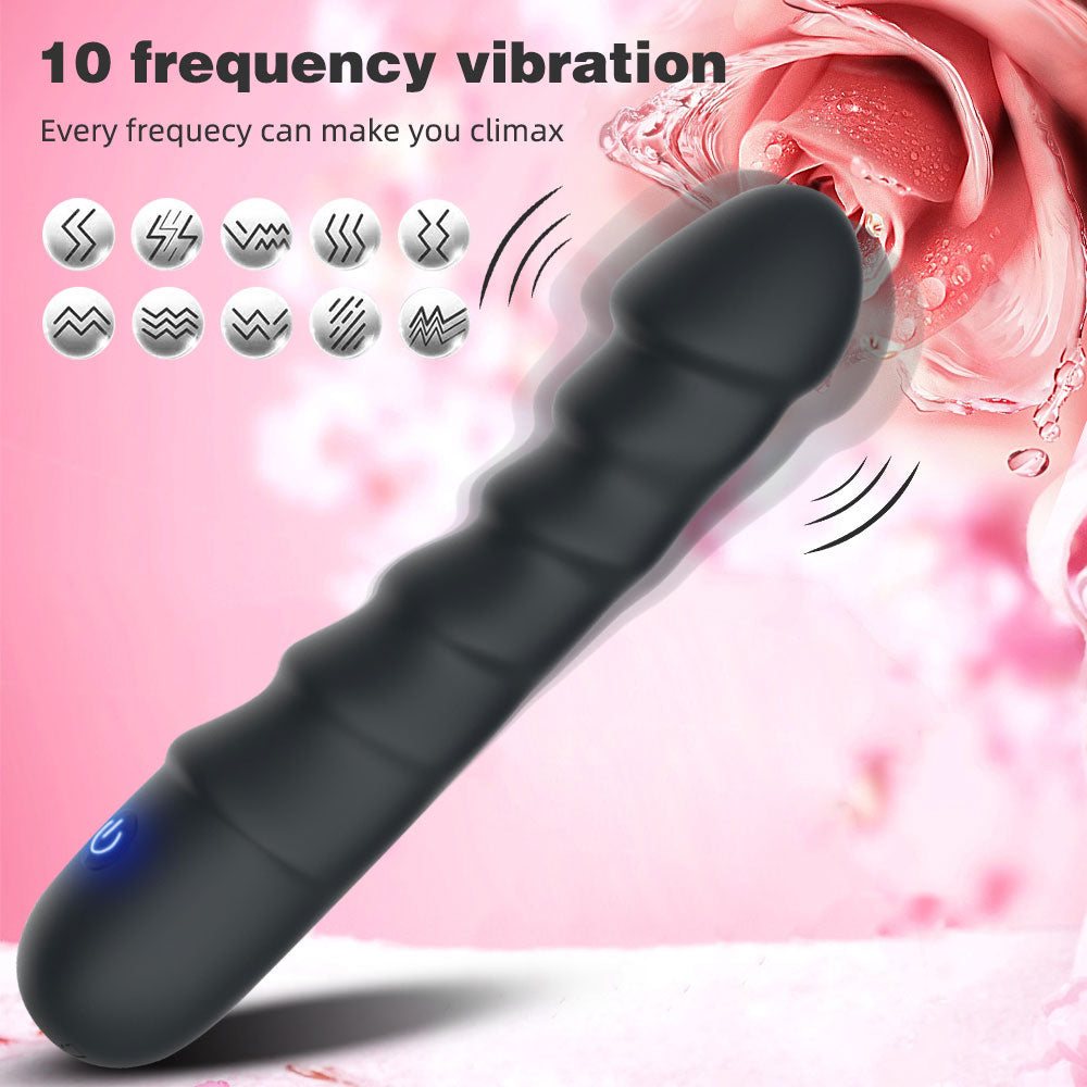 Thrusting Dildo Magic Wand –Magnetic Charging Vibrating Silicone Anal Sex Toys for Women