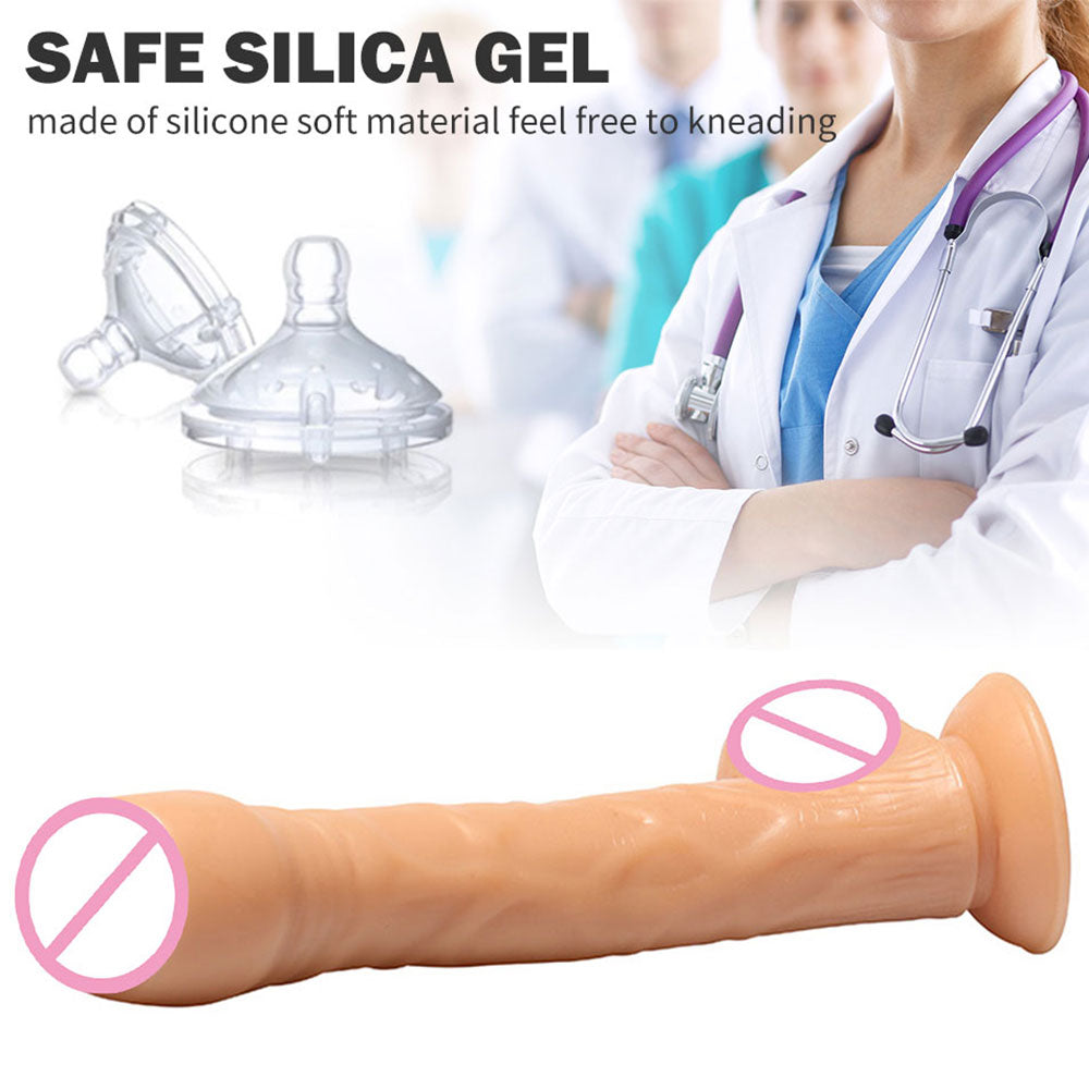 Consolador anal con ventosa de silicona: juguetes sexuales femeninos realistas para masturbación vaginal.