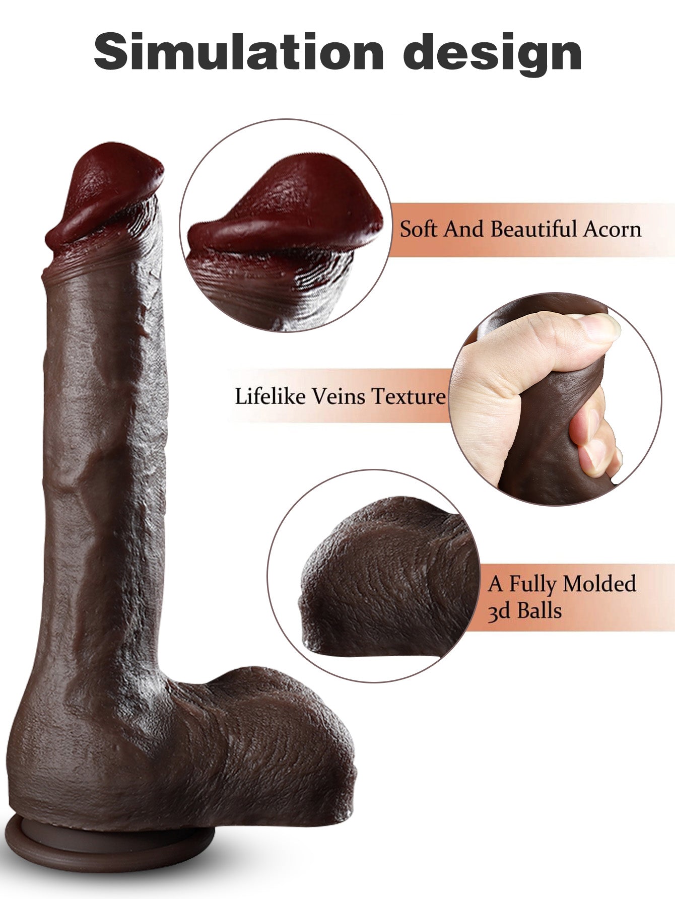 Coffee-Colored Realistic Dildo – Ultimate Fullness Womens Sex Toys