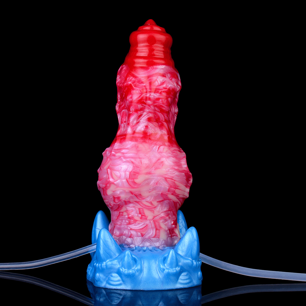 Crimson Inflatable and Water-Spraying Dildo — Revolutionary Sex Toy Design
