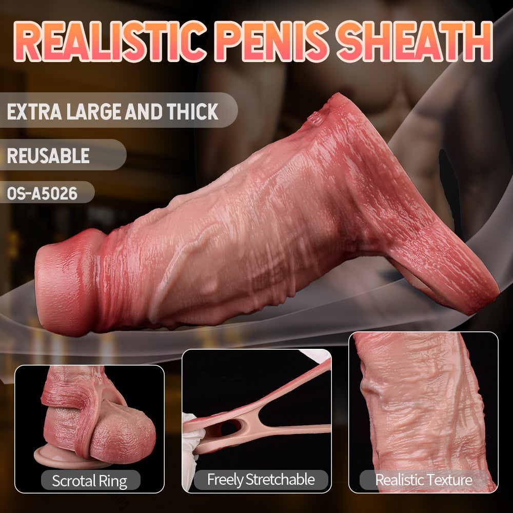 Realistic Silicone Penis Sleeve Sheath – Comfortable Penis Extender with a Focus on Sensation