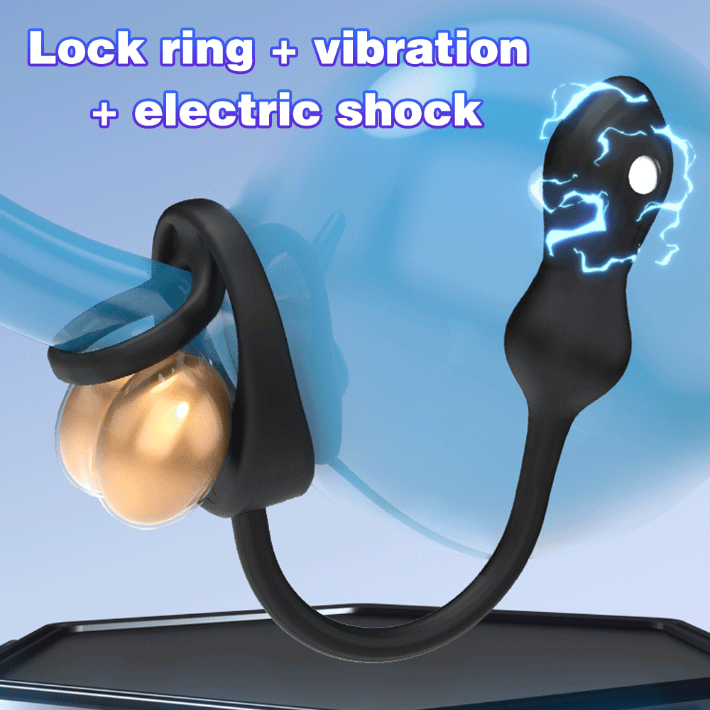 Remote Control Vibrating Cock Ring & Prostate Massager – Electro-Stimulation Male Sex Toys