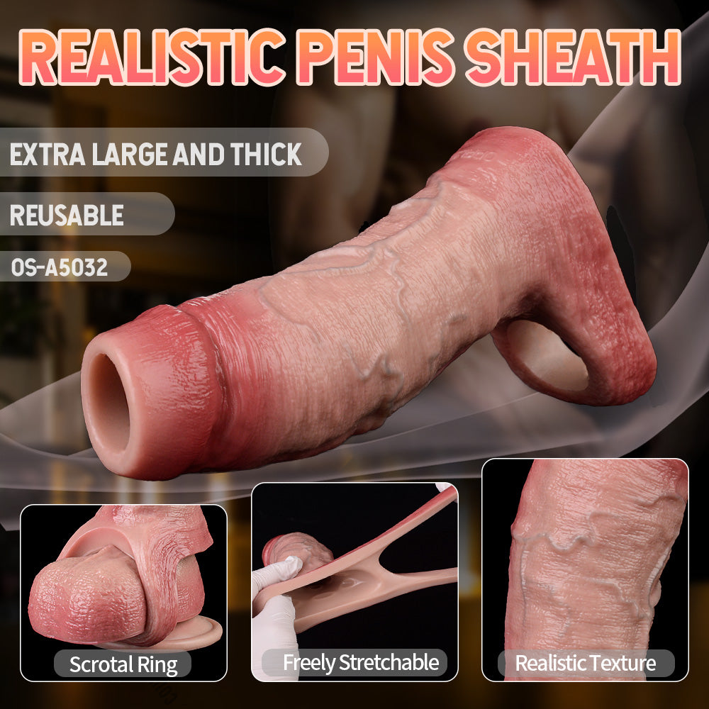 Slimline Cock Sleeve Sheath — 6-Inch Penis Extender Silicone Pleasure Male Sex Toys