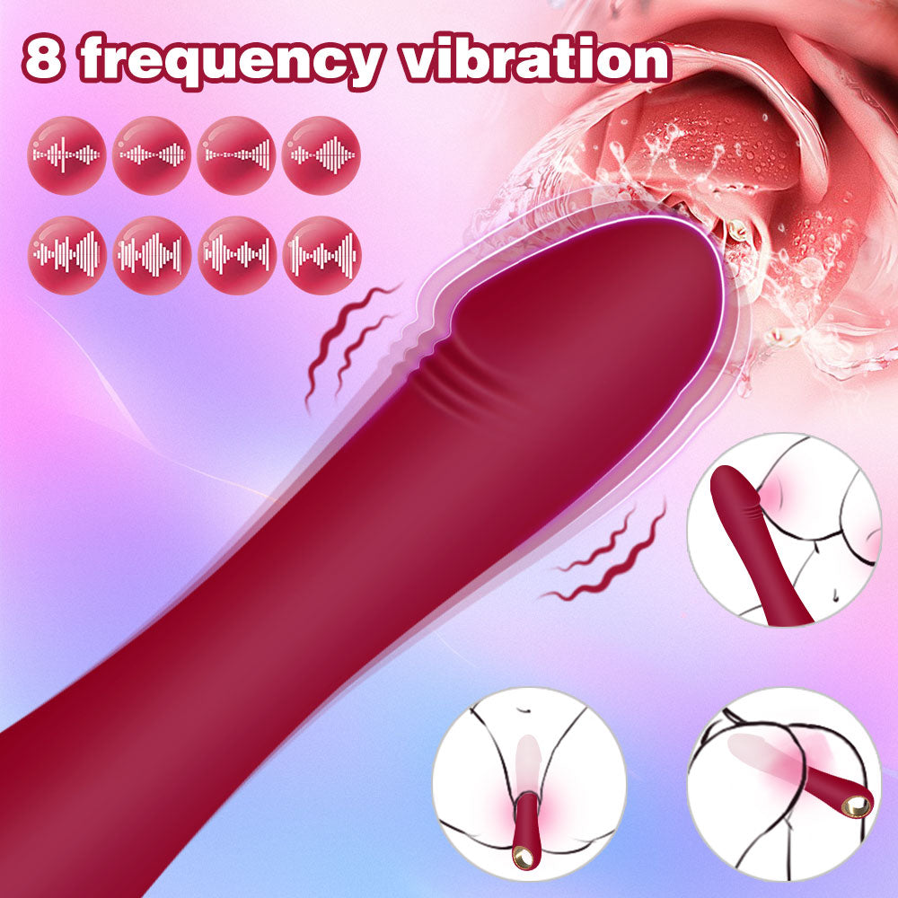 Multi Anal Dildo G-spot Vibrator – Red Silicone Female Masturbation Sextoy