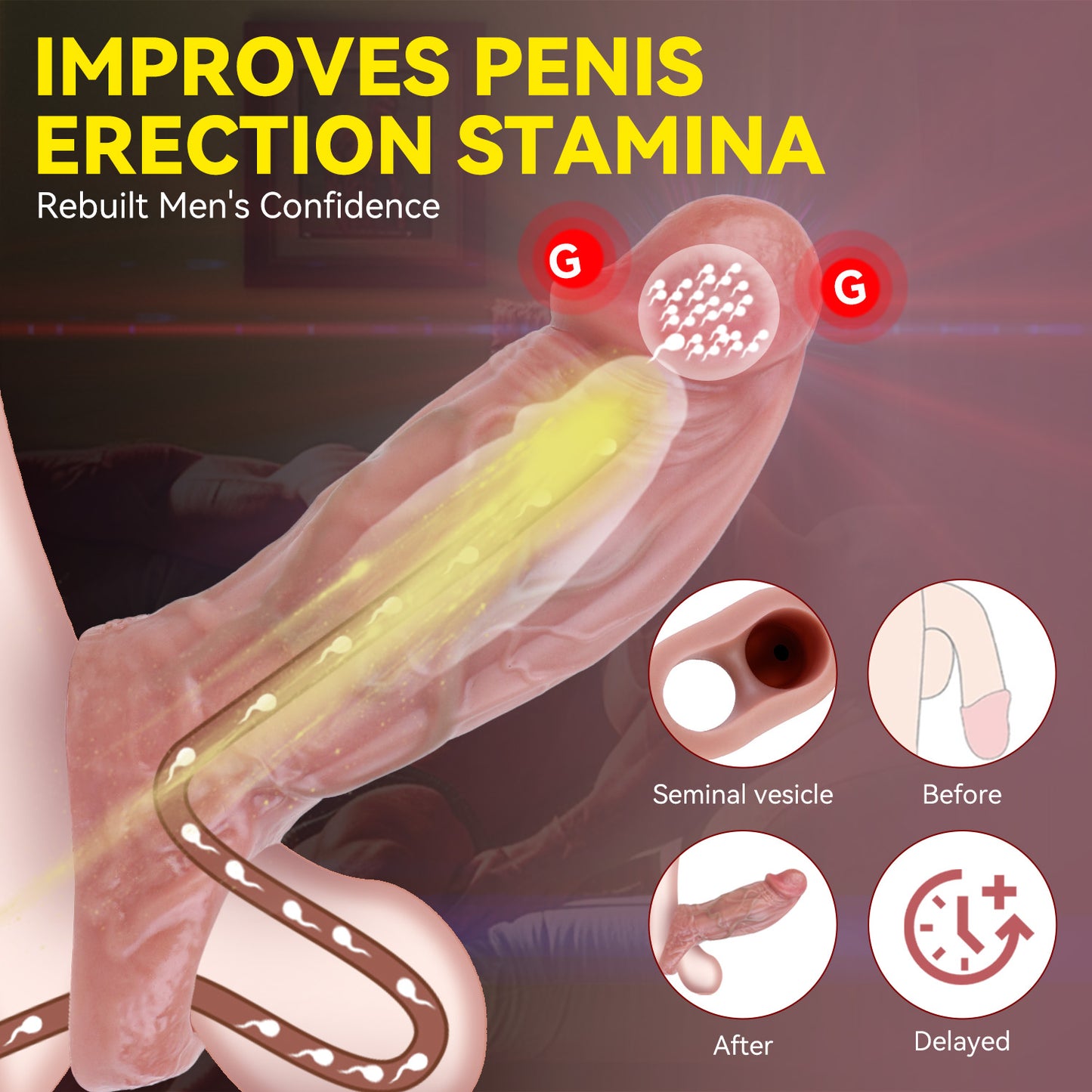 Realistic Strap-On Penis Sleeve — Confidence-Boosting Sexual Sex Toys for Men