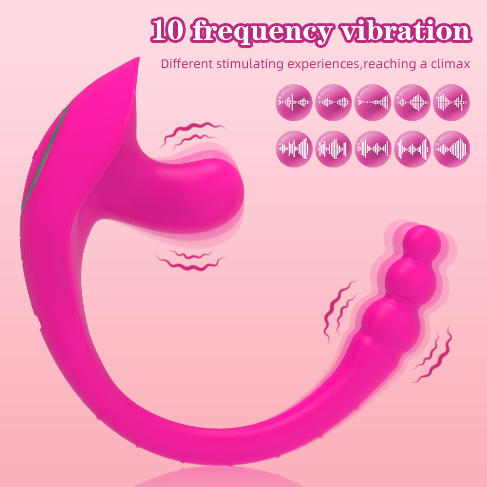 Double Stimulus Vagina Anal Plug Vibrator – Silicone Thrusting Female Masturbation